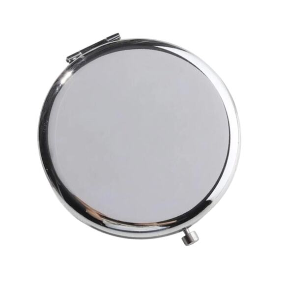 Silver Heavy Duty Metal Compact Double Sided Mirror Purse Travel Accessory New - Picture 3 of 5